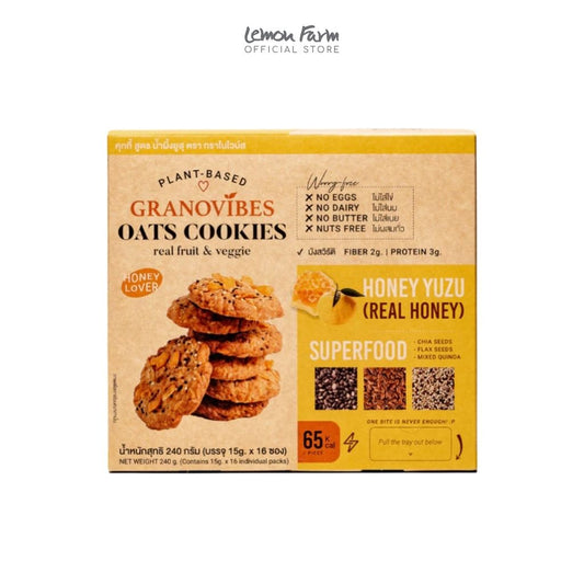 คุกกี้ข้าวโอ๊ต สูตรน้ำผึ้งยูสุ 15 g x 16 ซอง