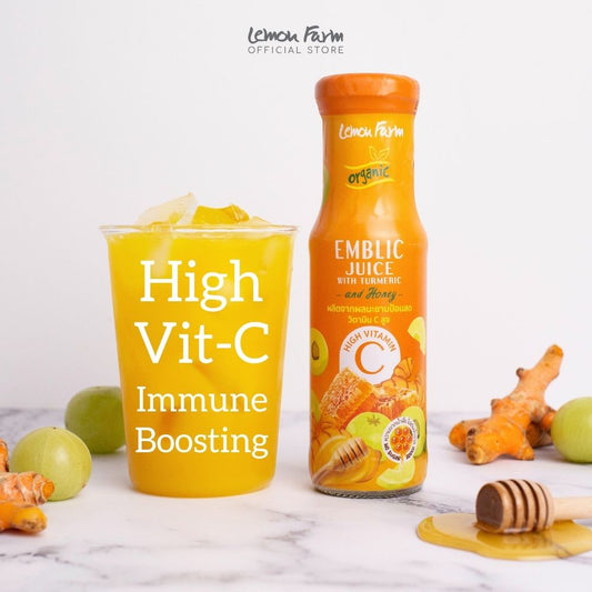 น้ำมะขามป้อมผสมขมิ้นชันอินทรีย์ ผสมน้ำผึ้ง 150 ml