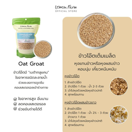 ข้าวโอ๊ตเต็มเมล็ด Organic Oat Groat 500 g