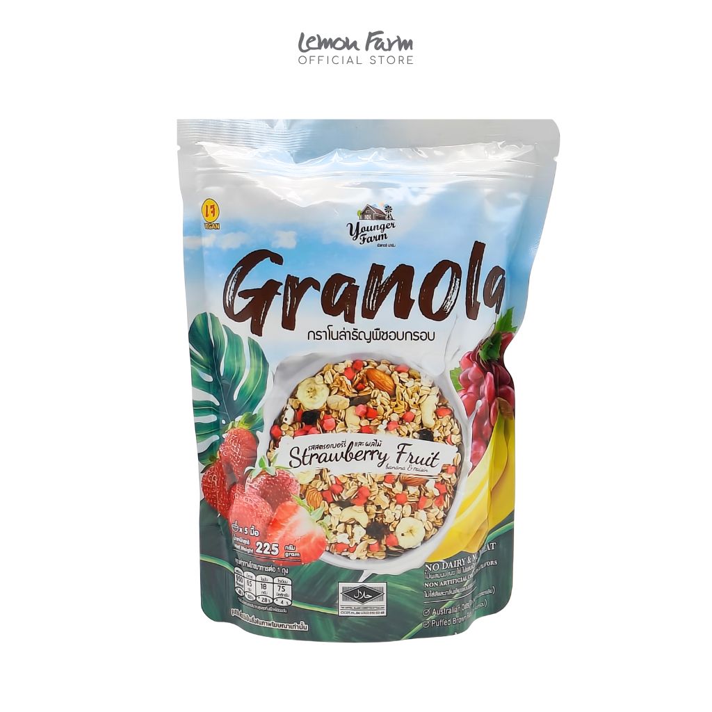 กราโนล่า รสสตรอเบอร์รี่และผลไม้ 225 g