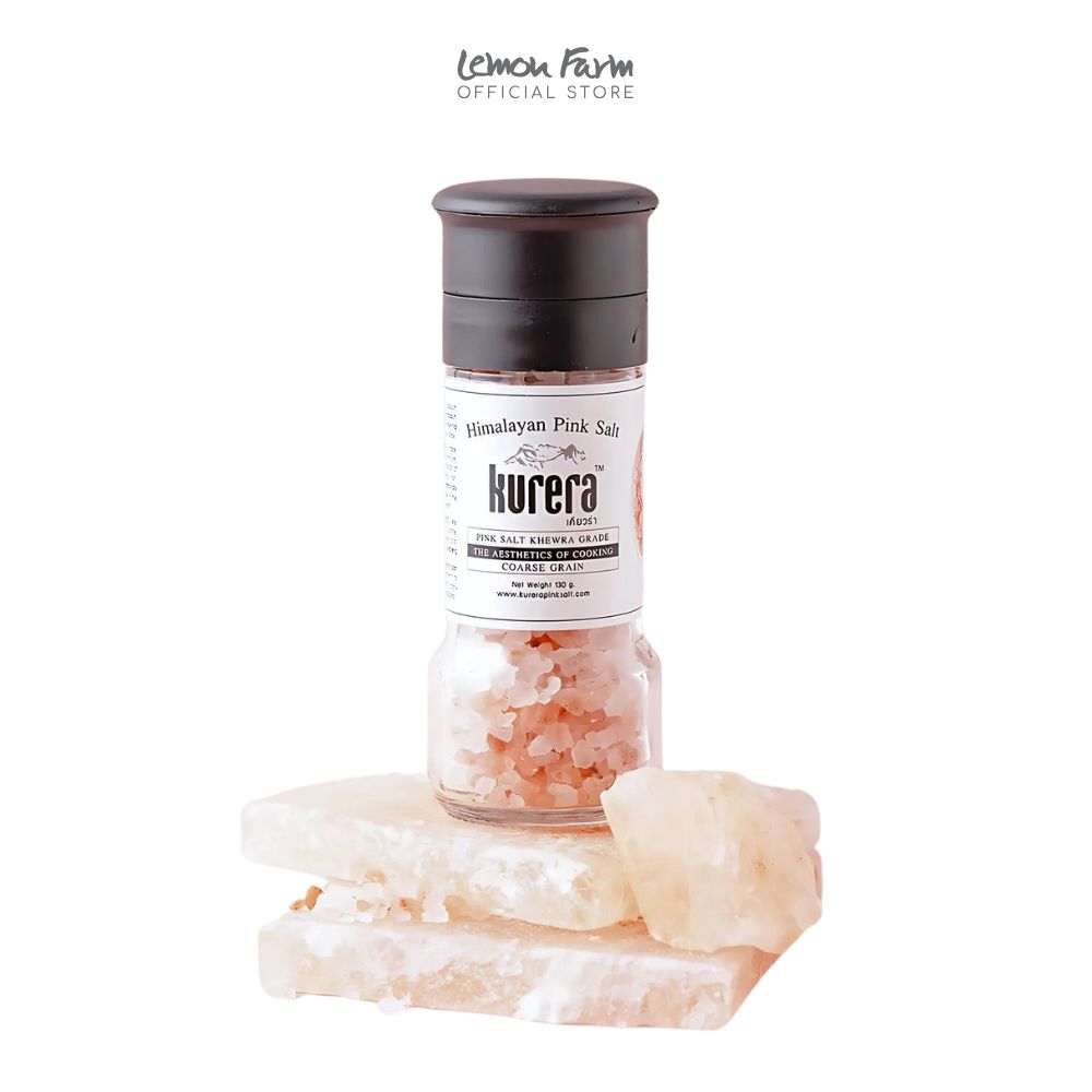 เกลือหิมาลยันคริสตัลสีชมพูชนิดเม็ด ขวดพร้อมฝาบด 130 g