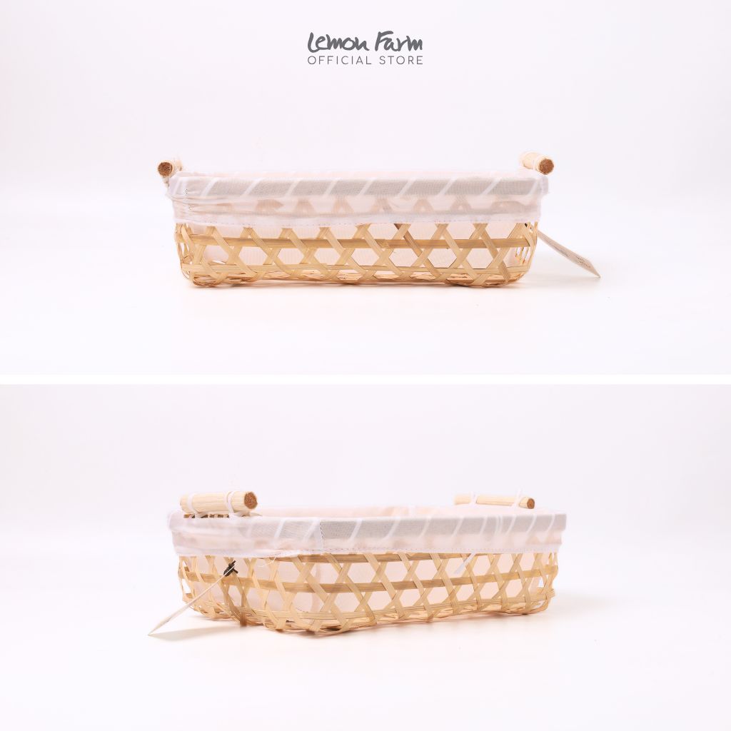 ตะกร้ามีหูจับบุผ้า Eco-living 25x19x7 cm