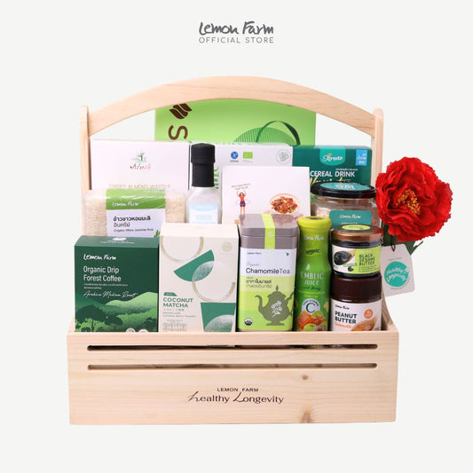 กระเช้าไม้สนสุขภาพ (L) กระเช้าตรุษจีน