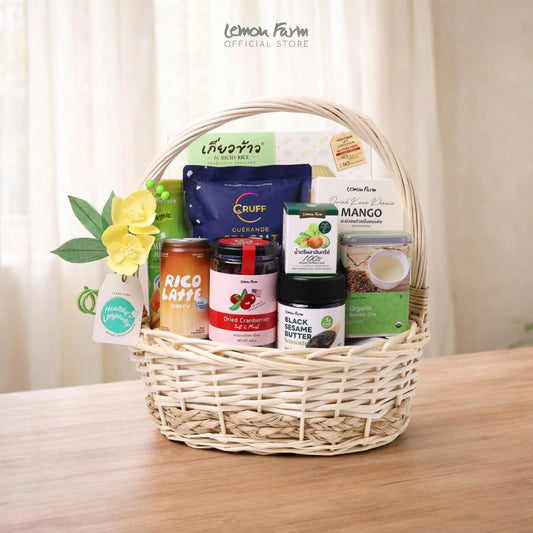 กระเช้าสุขภาพ S ตะกร้าสีเปลือกไม้ 12 นิ้ว