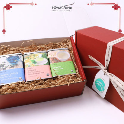 ชุดชาเบลนด์ Organic 3 ชนิด (รวม 18 ซอง) กล่องแดง ของขวัญตรุษจีน