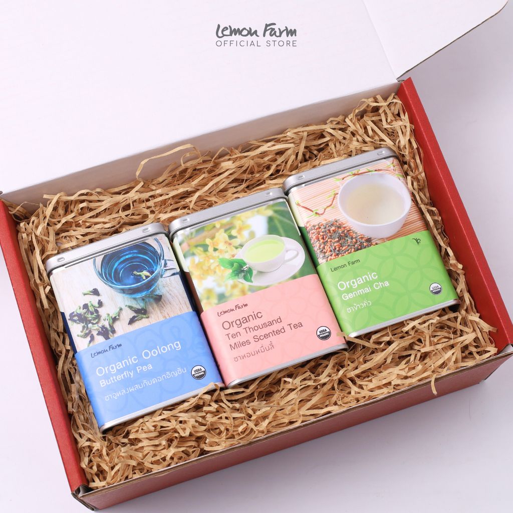 ชุดชาเบลนด์ Organic 3 ชนิด (รวม 18 ซอง) กล่องแดง ของขวัญตรุษจีน