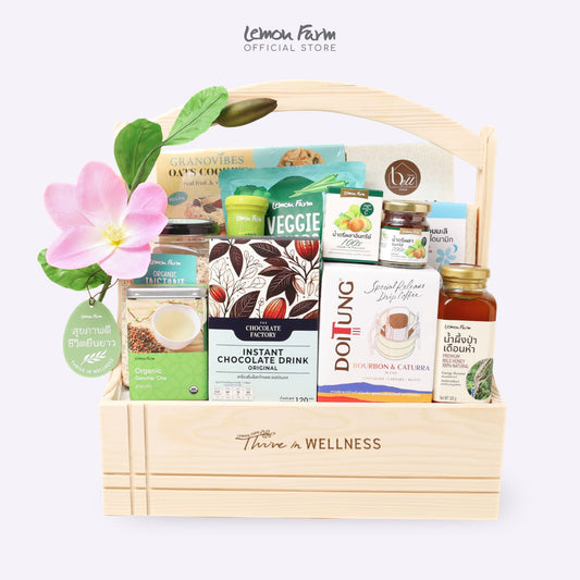 กระเช้าไม้สนสุขภาพ Thrive in Wellness (L)