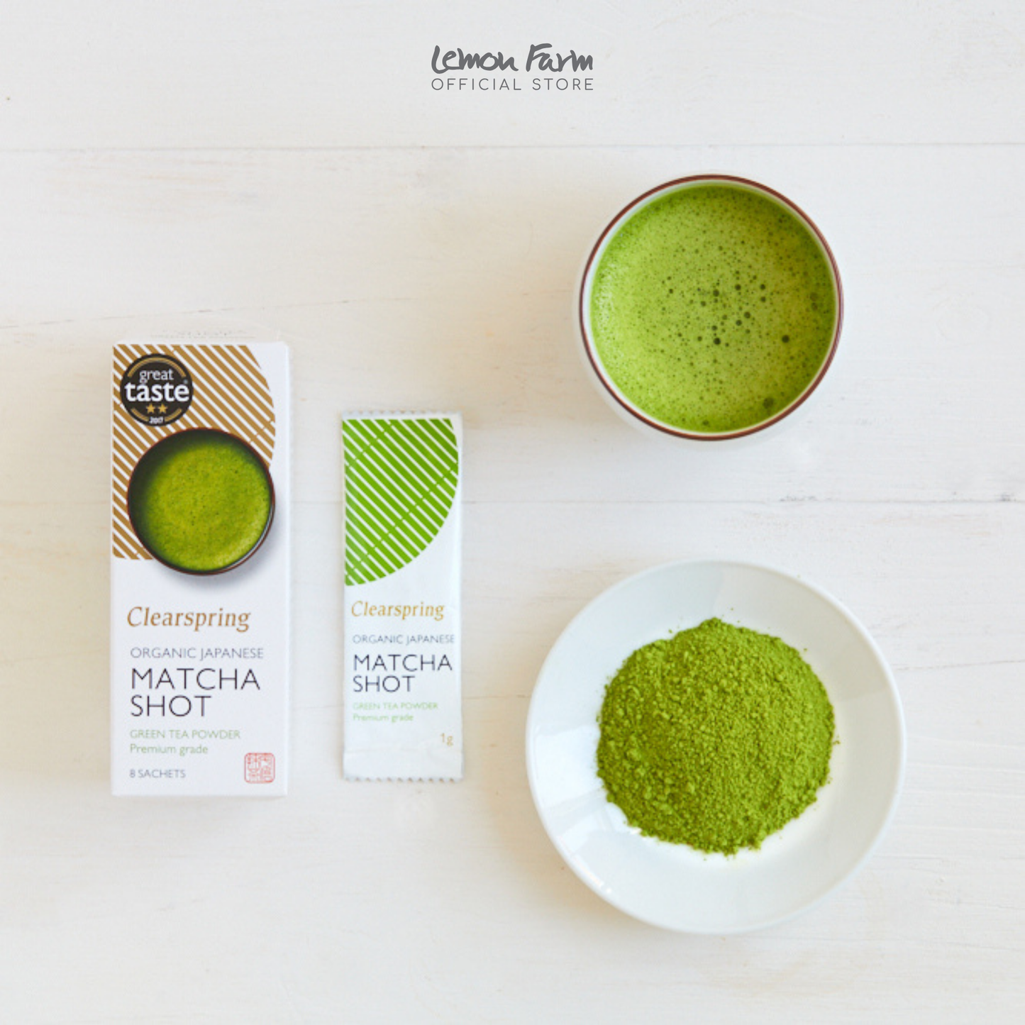 Organic Japanese Matcha Shot (Premium Grade Green Tea Powder) - 8 sachets (8x1g)