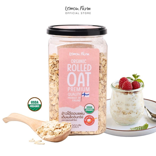 ข้าวโอ๊ตอบแผ่นเต็มเมล็ด Organic Rolled Oat ออแกนิก พรีเมียม 350g