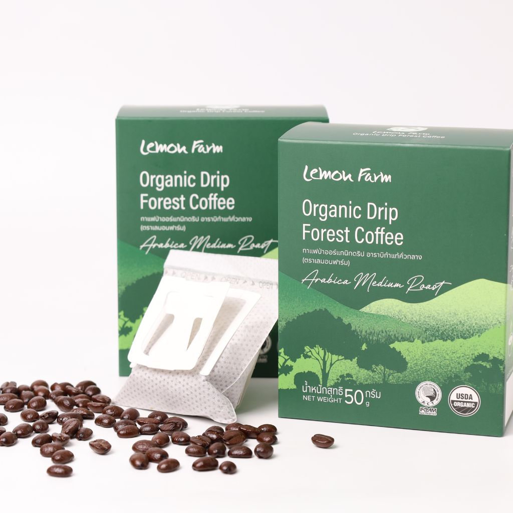กาแฟป่าออแกนิคดริป อาราบิก้า คั่วกลาง 10g x 5ซอง