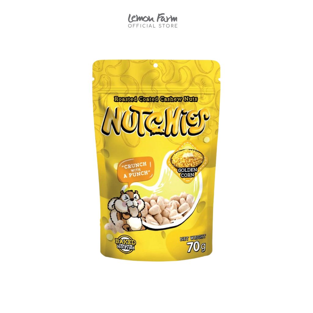 เมล็ดมะม่วงหิมพานต์อบกรอบรสข้าวโพดสีทอง 70g