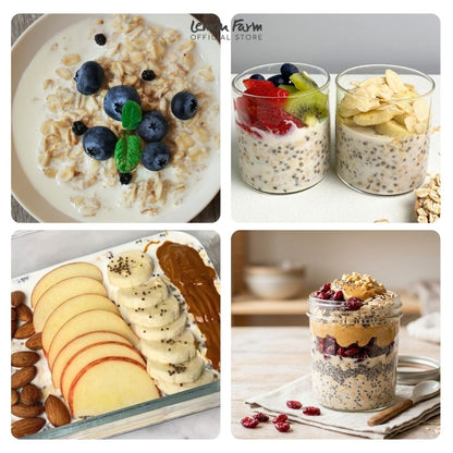 Overnight Oat Set - 2 servings, keeps you full longer, double the protein