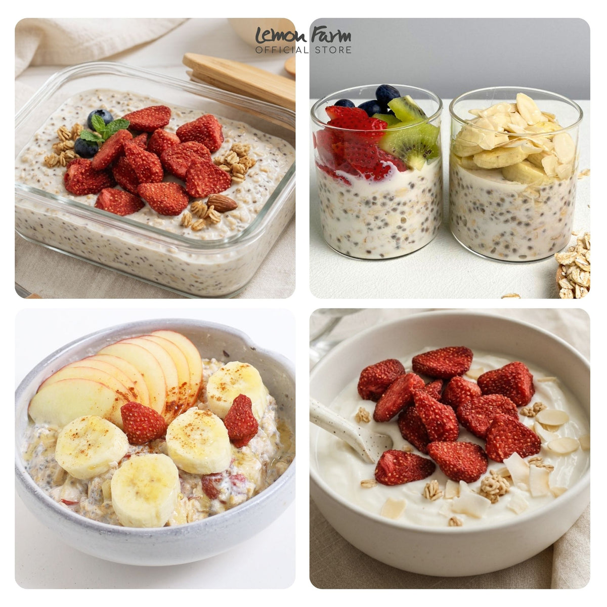 Strawberry Overnight Oat Set